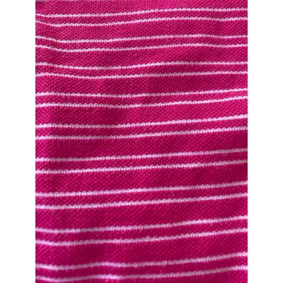Women’s Ariat Pink Striped Sleeveless Polo Shirt Button Front Size Large - Picture 3 of 5